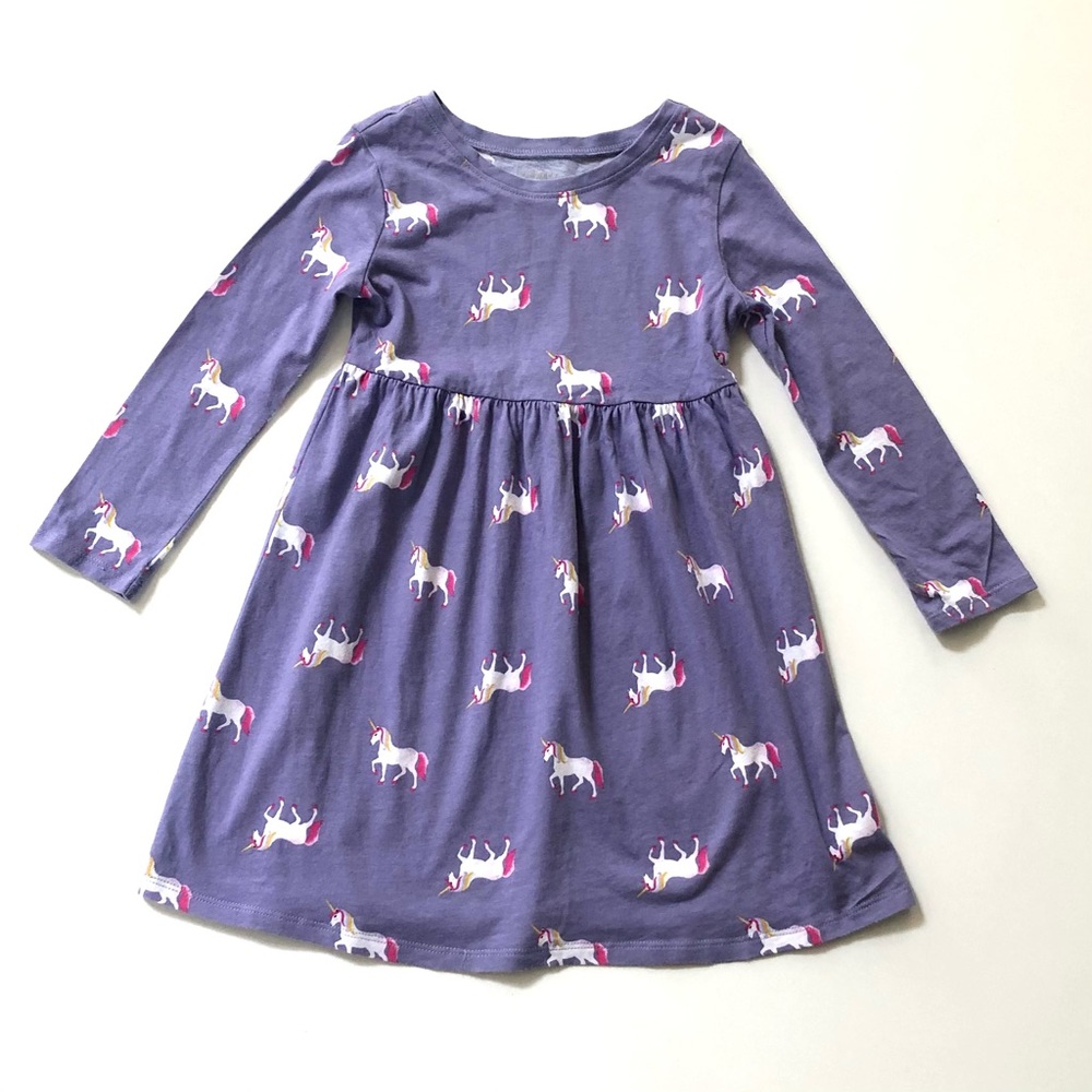 Old Navy Purple Dress with Pink Unicorns 4T